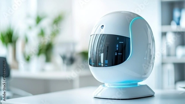 Obraz A sleek and innovative medical device designed for advanced scalp treatment, utilizing cutting-edge blue light technology.