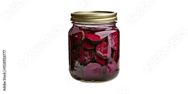 Obraz Jar Of Pickled Beets. Preserved Vegetables For Culinary And Health Benefits Isolated On Transparent Background