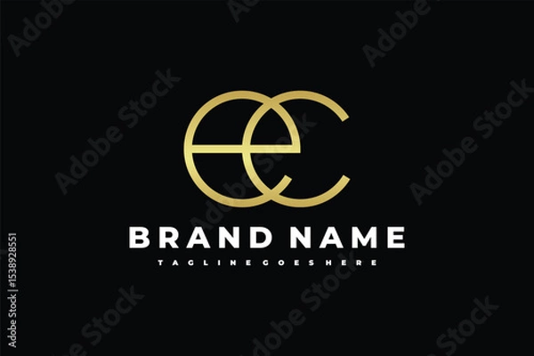 Fototapeta monogram letter EC logo