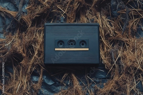 Obraz High Definition Image of Flat Lay of Casette with Copy Space