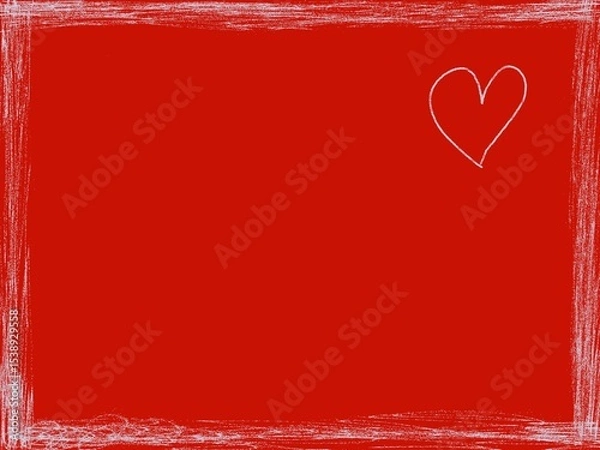 Obraz red background with drawn heart