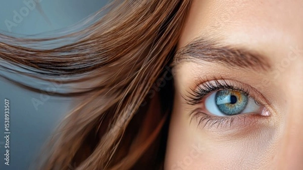 Obraz Close-up view of split, frayed, and damaged hair strands, highlighting the need for effective haircare treatments and