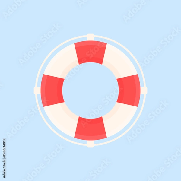 Obraz Simple flat icon of lifebuoy. Concept of safety precautions while on a ship.
