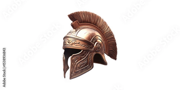 Obraz Ancient Roman Gladiator Helmet With Crest. Symbol Of Strength And Historical Warfare Isolated On Transparent Background