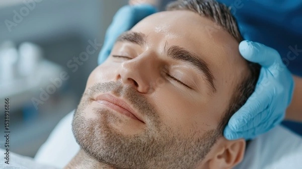 Obraz A dermatology expert providing a on the correct way to perform a soothing scalp massage for skin and hair health.