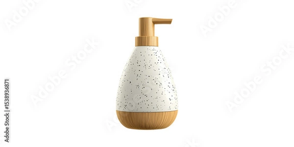 Obraz Elegant Ceramic Soap Dispenser With Bamboo Accents. Modern Bathroom Decor And Eco-Friendly Design Isolated On Transparent Background