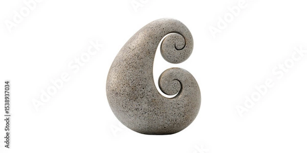 Obraz Abstract Stone Sculpture With Spiral Design. Artistic Expression And Modern Decor Isolated On Transparent Background