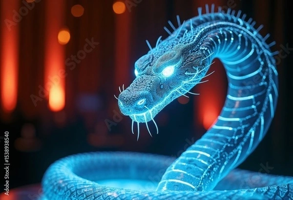 Obraz Serpentine Illusion in Blue Light and Shadow