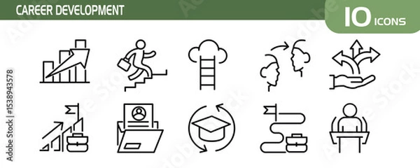 Fototapeta CAREER DEVELOPMENT LINE ICON FOR VECTOR LOGO AND PERCENTAGE NEEDS