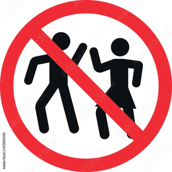Obraz No dancing sign. Dancing is prohibited sign. Forbidden signs and symbols.