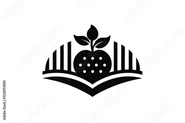 Fototapeta Farm Fresh Fruit Growing Logo Design