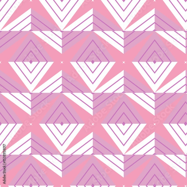 Fototapeta Intricate Geometric Pattern of Layered Triangles on Pink Background