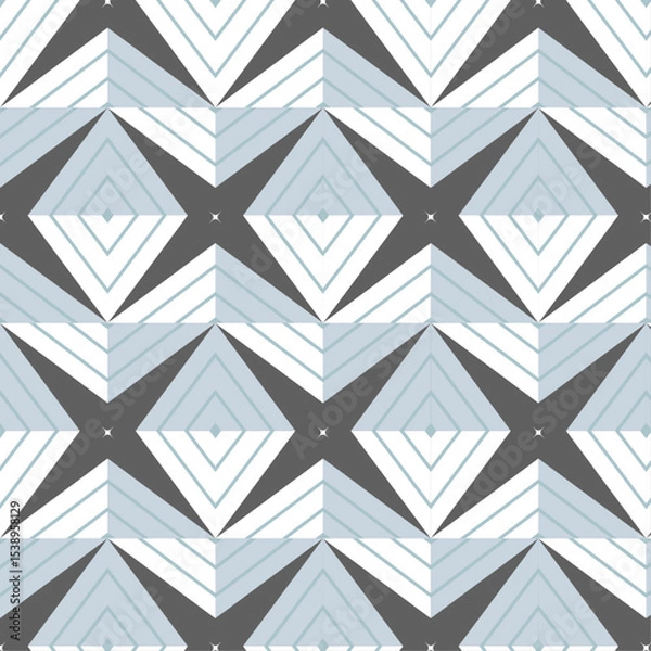 Fototapeta Intricate Geometric Pattern with Nested Triangles in Diamond Mosaic