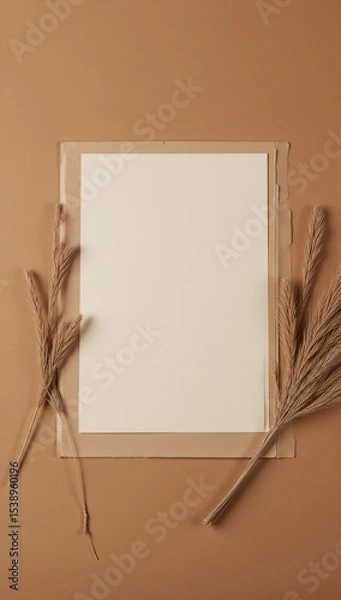 Fototapeta Vintage-style artwork with cardboard tones worn textures and a nostalgic feel evoking antiquated designs on an antique-inspired background