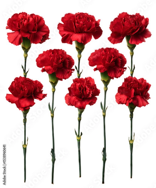 Obraz Nine red carnations on a black background