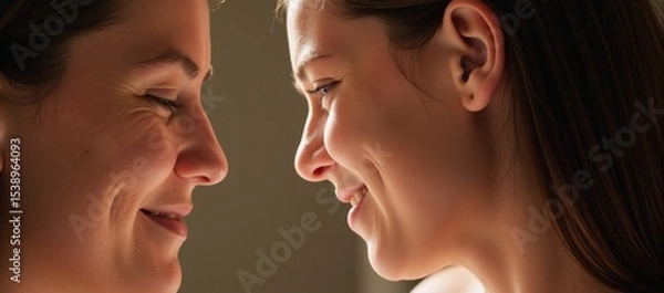 Fototapeta Mother and baby share an intimate bond with their loving embrace