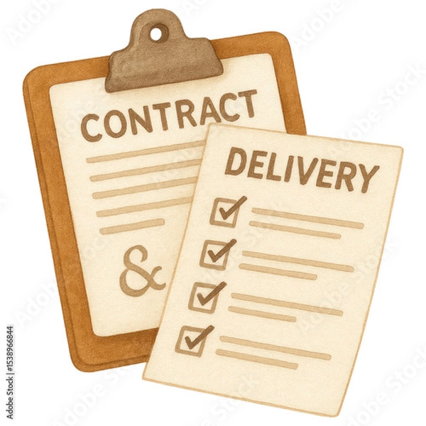 Obraz Contract Delivery Checklist Paperwork for Business Agreement