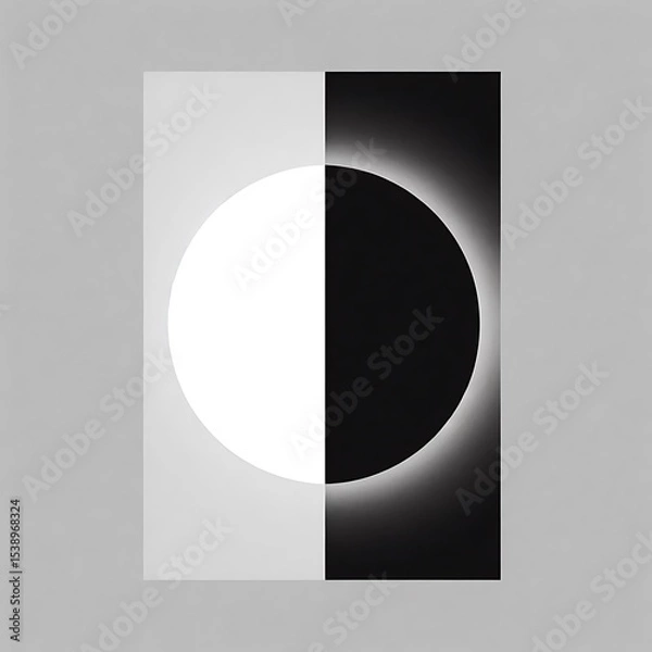 Fototapeta Minimal Eclipse Geometric Shapes