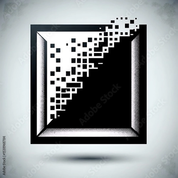 Fototapeta Geometric Pixel Frame Disintegration