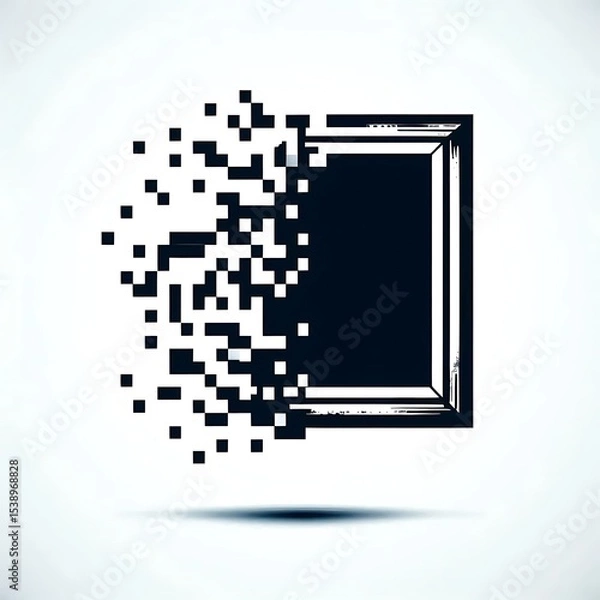 Fototapeta Disintegrating Pixel Frame Icon