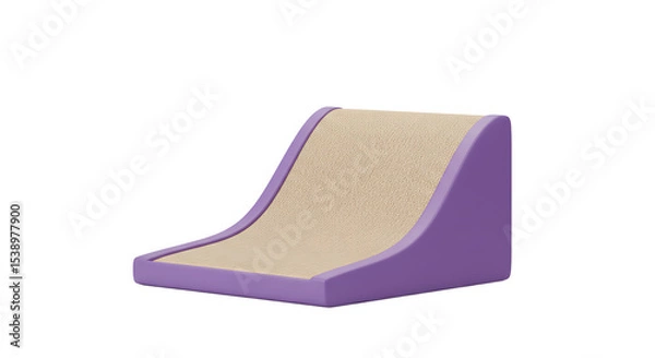 Fototapeta Stylish Purple and Beige Cat Scratcher with a Modern Curved Design for Feline Fun