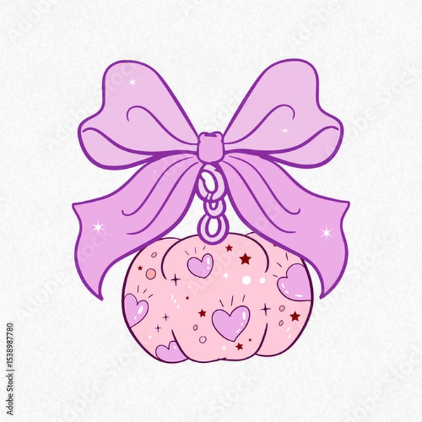 Obraz keychain pumpkin, Coquette Halloween cute Pattern SVG – Cute Pink Spooky Digital Paper, Pastel Ghosts, Bows, Hearts, Retro Aesthetic