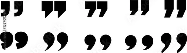 Fototapeta Set of quote marks, quotes icon vector sign design