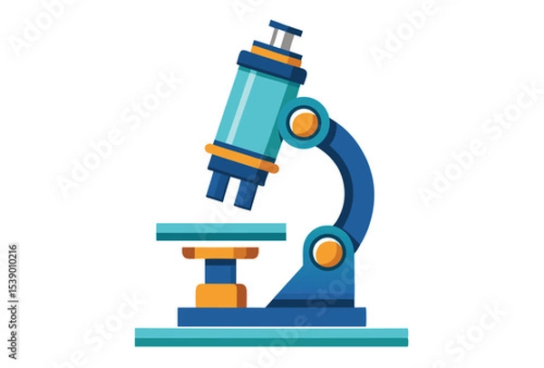 Obraz Microscope vector simple elements illustration clean design for science education and research