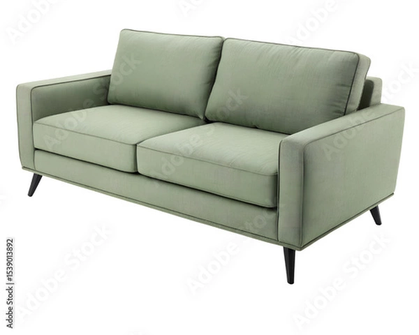 Obraz minimalist green sofa with seat cushions and clean lines