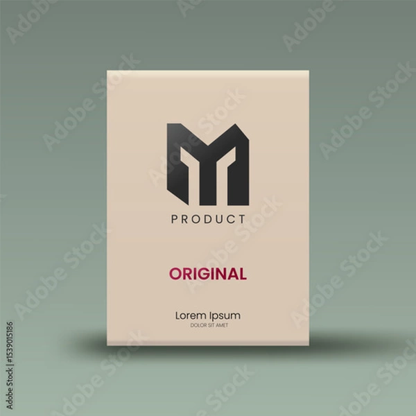 Obraz Empty Craft Paper Box Mockup. Realistic of Brown Carton Package, Branding Product Packaging, Vector Illustration