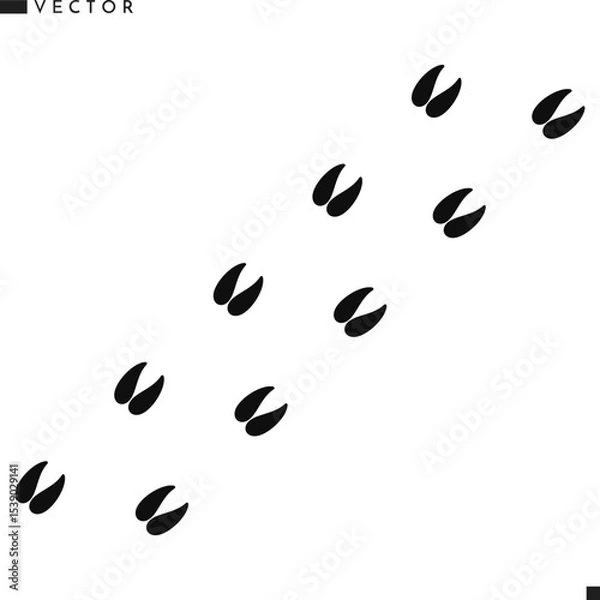 Obraz Animal footprint vector. Goat footprint silhouette 