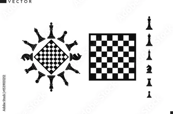 Obraz Chess piece logo vector