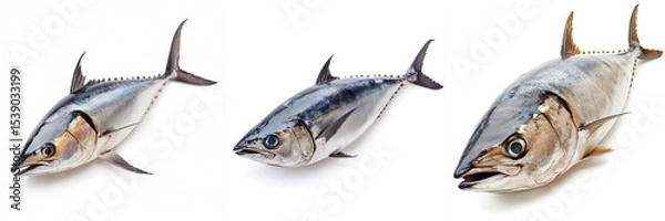 Fototapeta Set of Beautiful Tuna fish, Tuna fish isolated on a transparent background