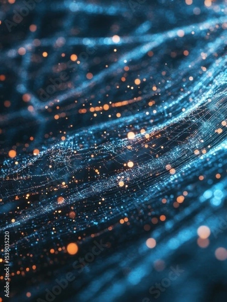 Obraz Abstract futuristic background Data Transfer. technology concept. Futuristic cyberspace background. Generative AI