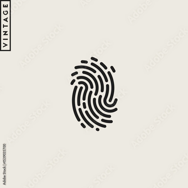 Obraz Unique fingerprint icon. Vintage style fingerprint 