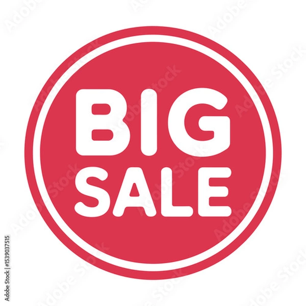 Fototapeta Big sale red circle label design element
