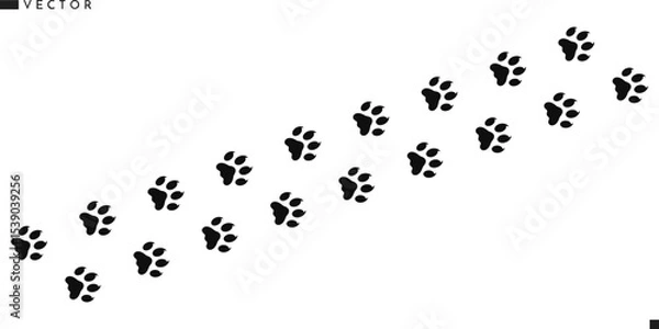 Obraz Puma paw print. Leopard paw print vector 