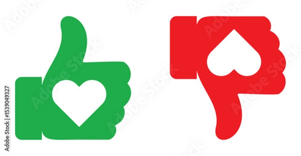 Fototapeta Like and dislike icons vector