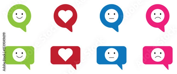 Fototapeta Smiley conversation icon set with speech bubble