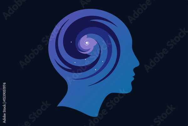 Fototapeta silhouette of a head with a brain