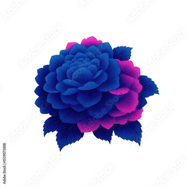 Obraz Vibrant blue and purple flower with intricate petal details creates striking visual effect. gradient colors blend seamlessly, enhancing flower beauty and elegance