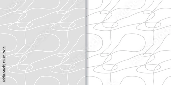 Fototapeta Geometric background. Gray seamless pattern set. Wire element