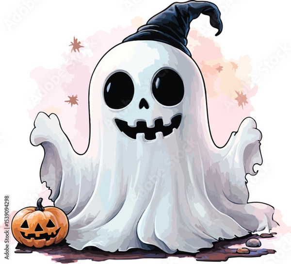 Obraz halloween pumpkin and ghost