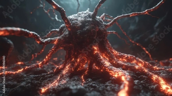 Obraz Glowing Lava Cell Structure