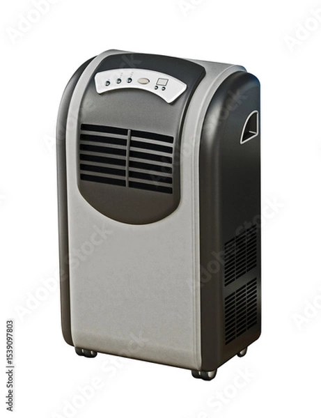 Obraz Generic illustration of mobile air conditioner on transparent background. 3D illustration