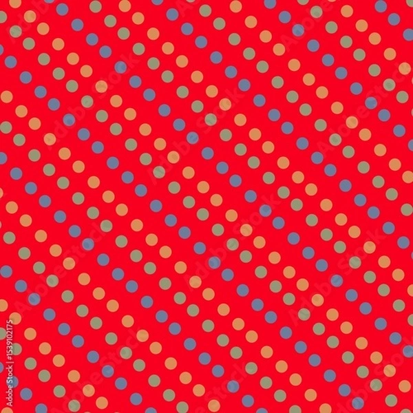 Fototapeta red polka dots Seamless pattern abstract 
