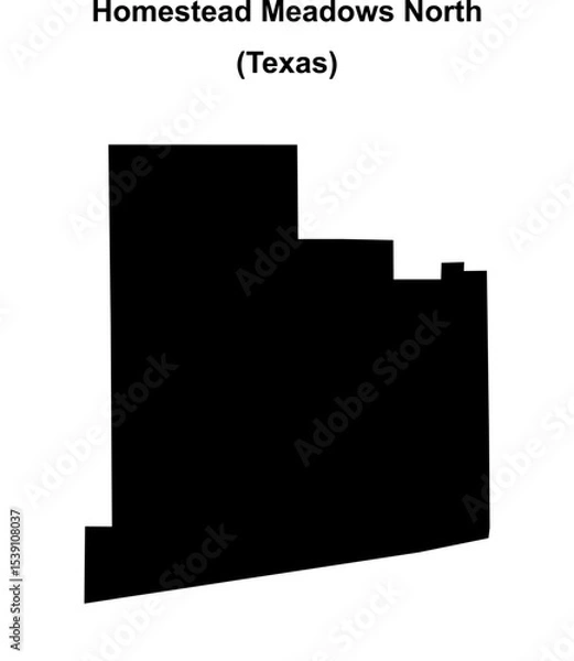 Obraz Homestead Meadows North (Texas) blank outline map