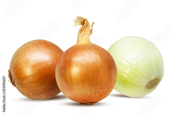 Fototapeta Onions isolated on white background  with clipping path