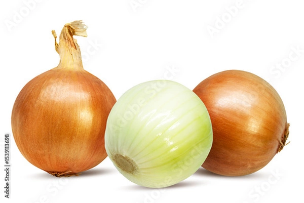 Fototapeta Onions isolated on white background  with clipping path