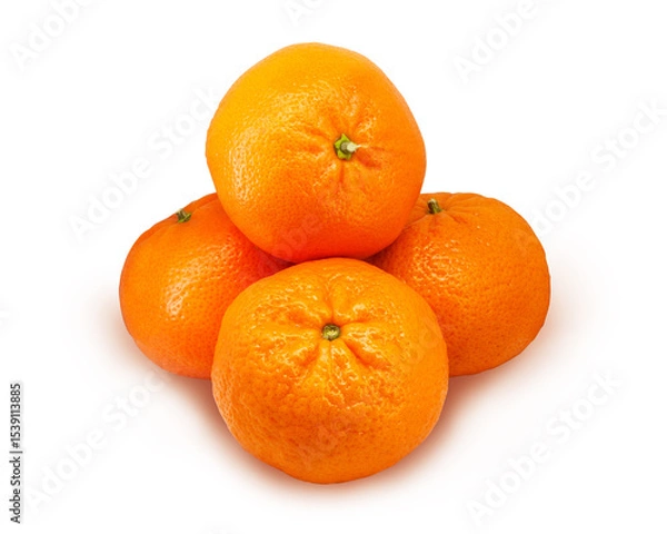 Fototapeta Tangerines isolated on white background with clipping path